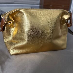 NWT NEW Gold CROFT cosmetic bag/clutch bag with Dust Bag
